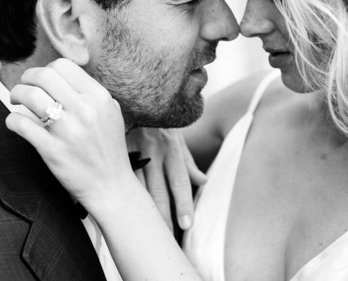 Black and white wedding photography, editorial style