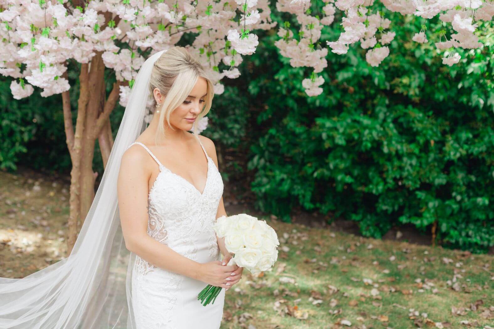 Bridal portrait of the bride captured in natural light