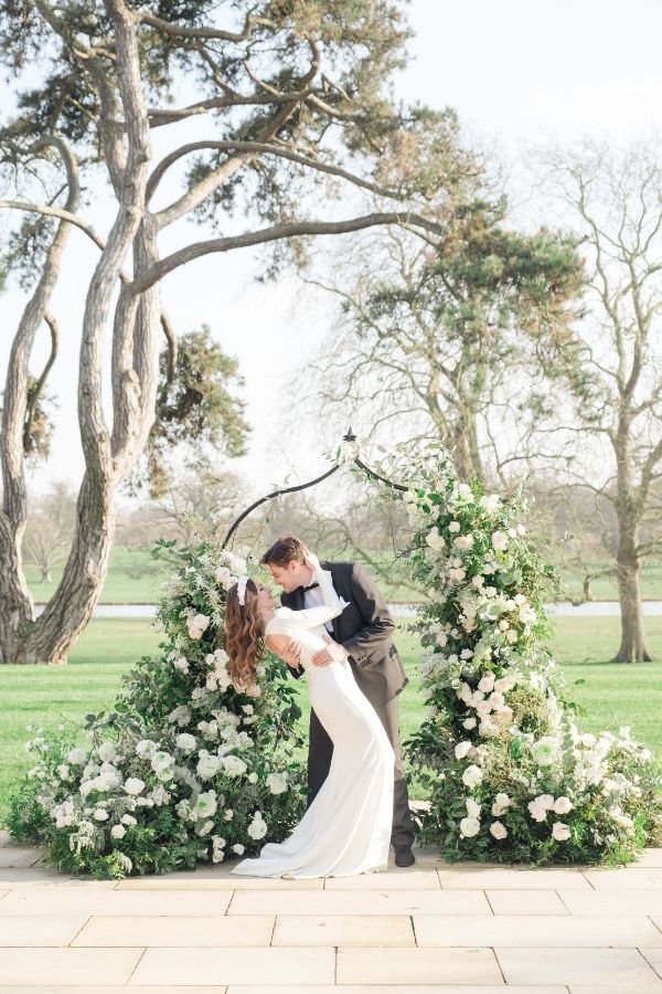 Close portrait of the bride and groom