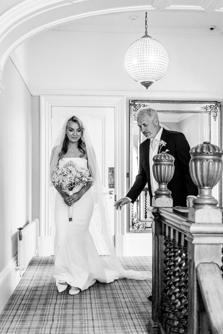 Bride and father of the bride at Pendrell Hall