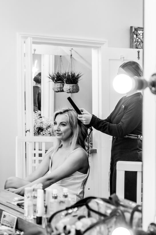 Bride getting ready at Pendrell Hall