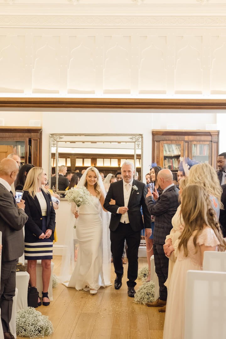 Groom waiting at Pendrell Hall ceremony