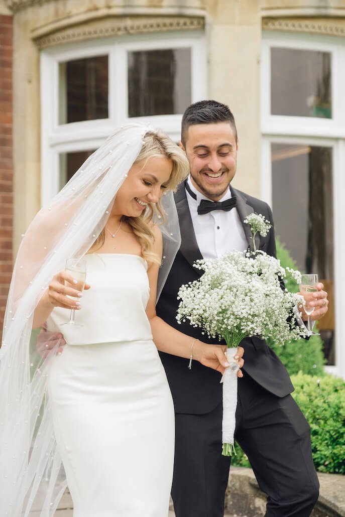 Bridal portrait at Pendrell Hall, Staffordshire