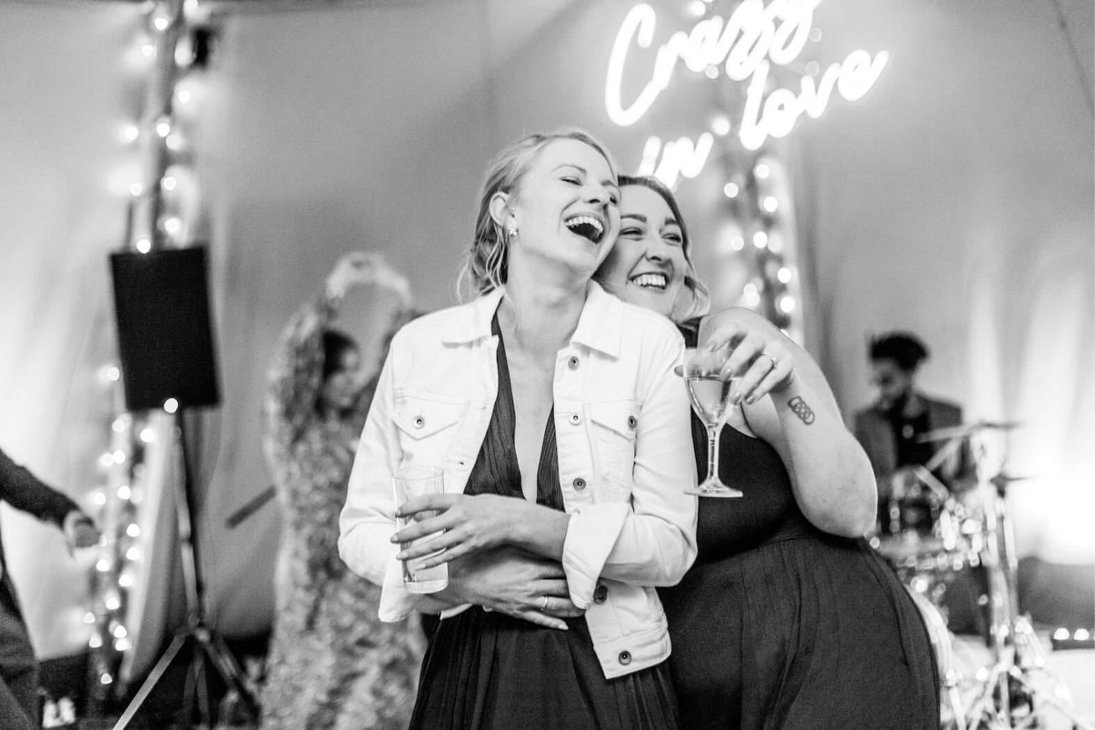 Candid wedding moment on the dance floor