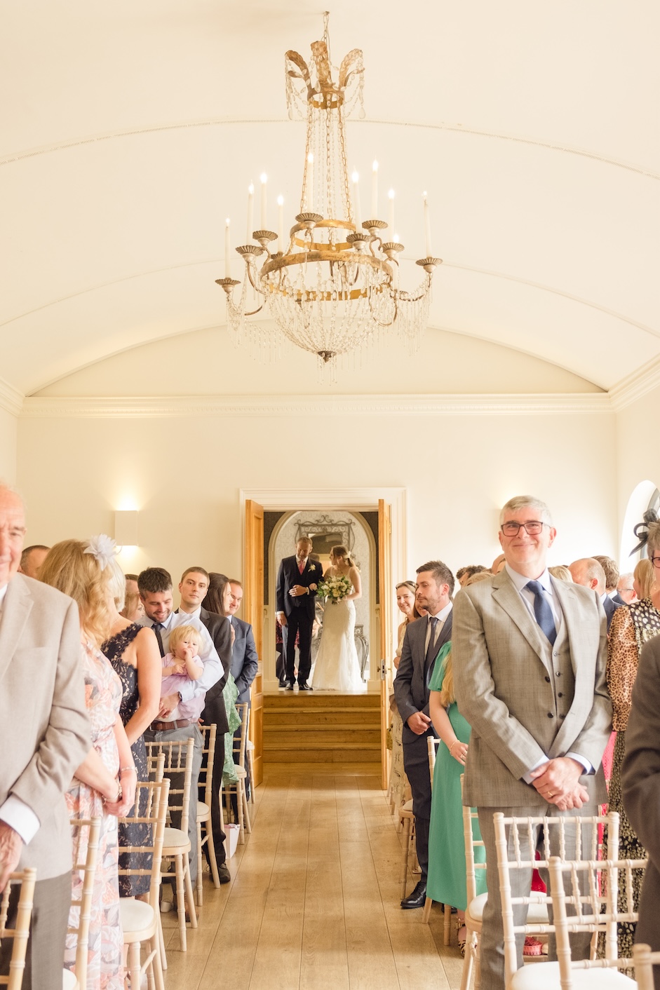 Bride arriving at the Orangery at Alrewas Hayes