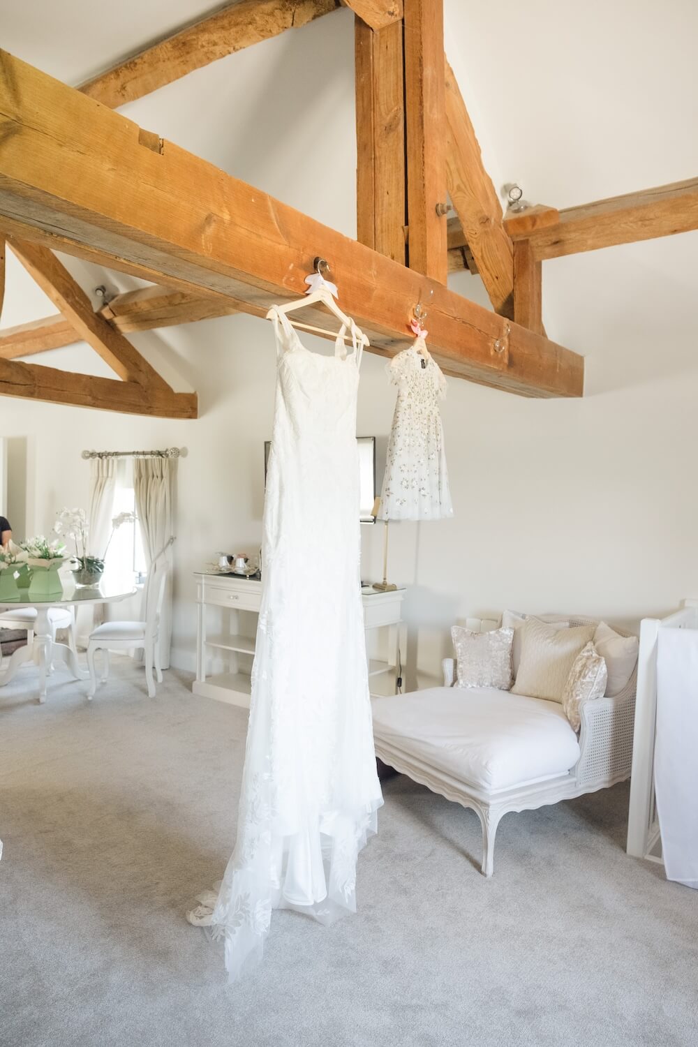 Wedding dress detail at Alrewas Hayes