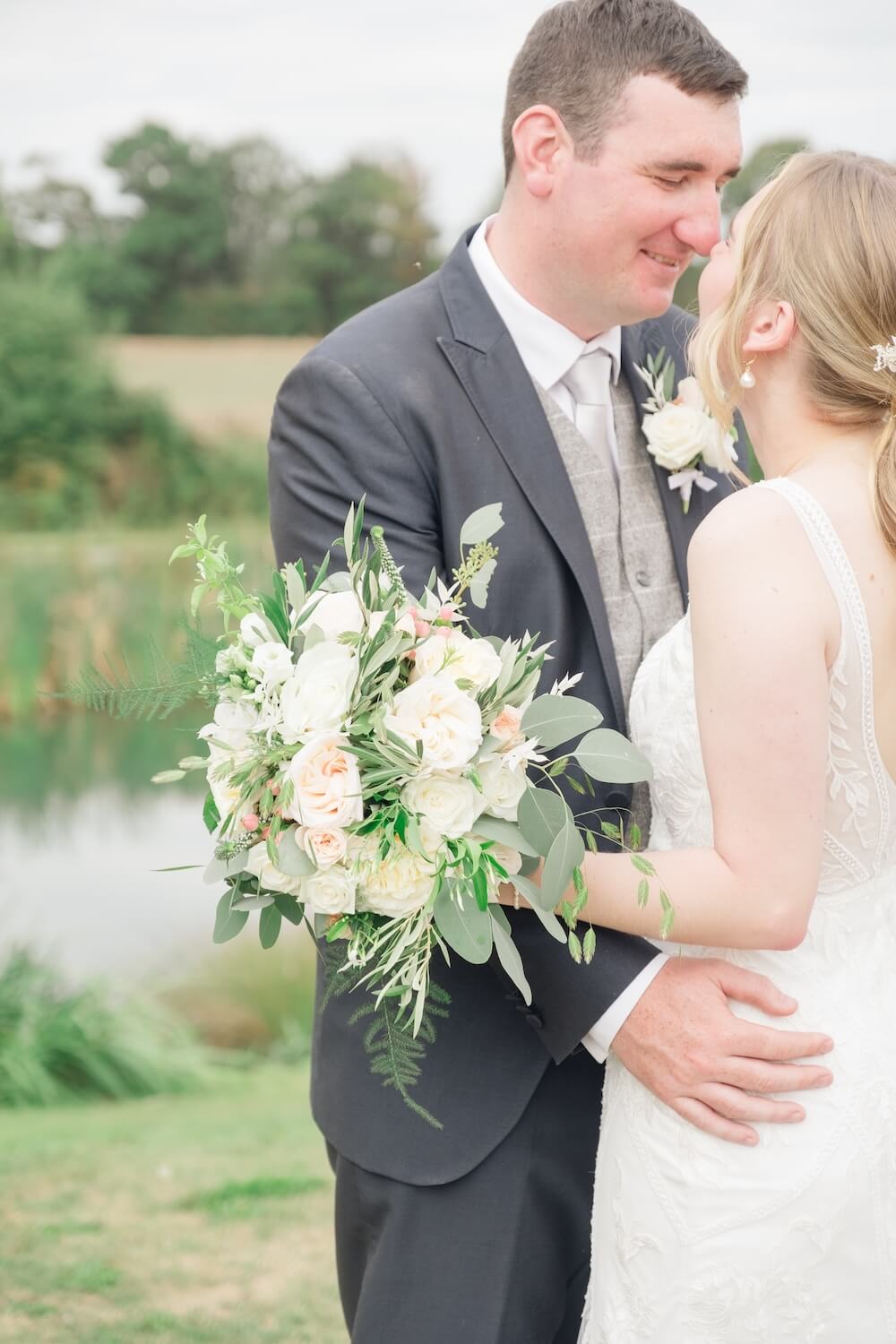Bride and groom portrait at Alrewas Hayes