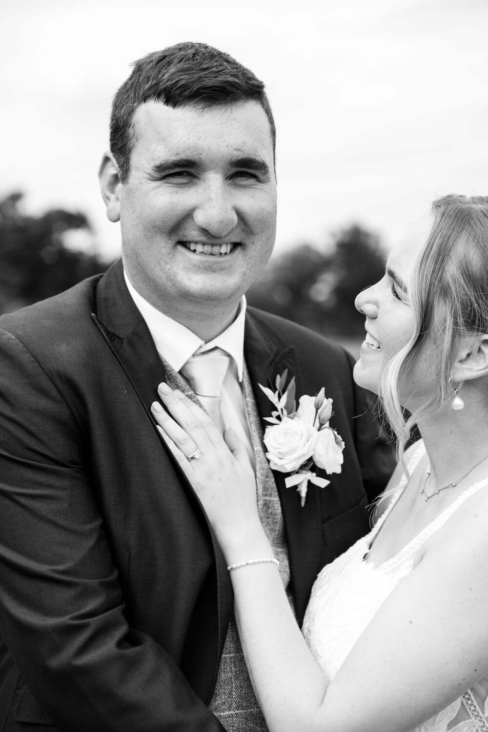 Bride and groom in the grounds at Alrewas Hayes