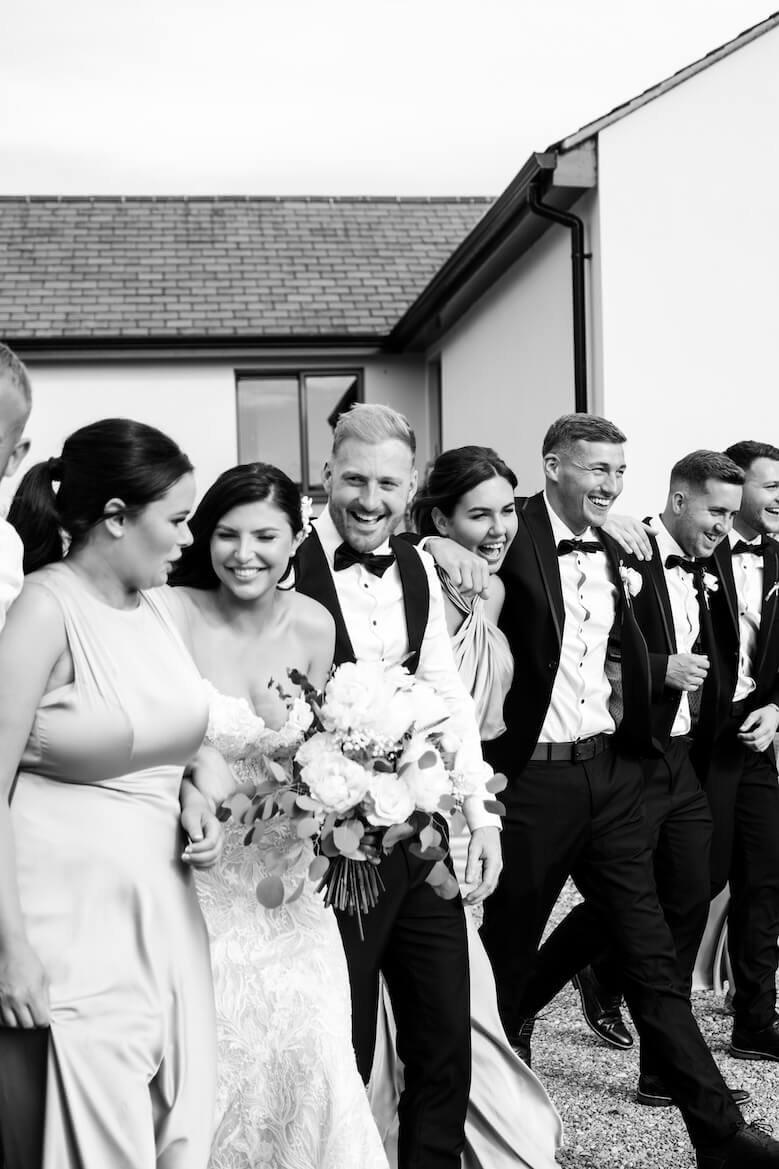 Black tie couple in modern formal attire