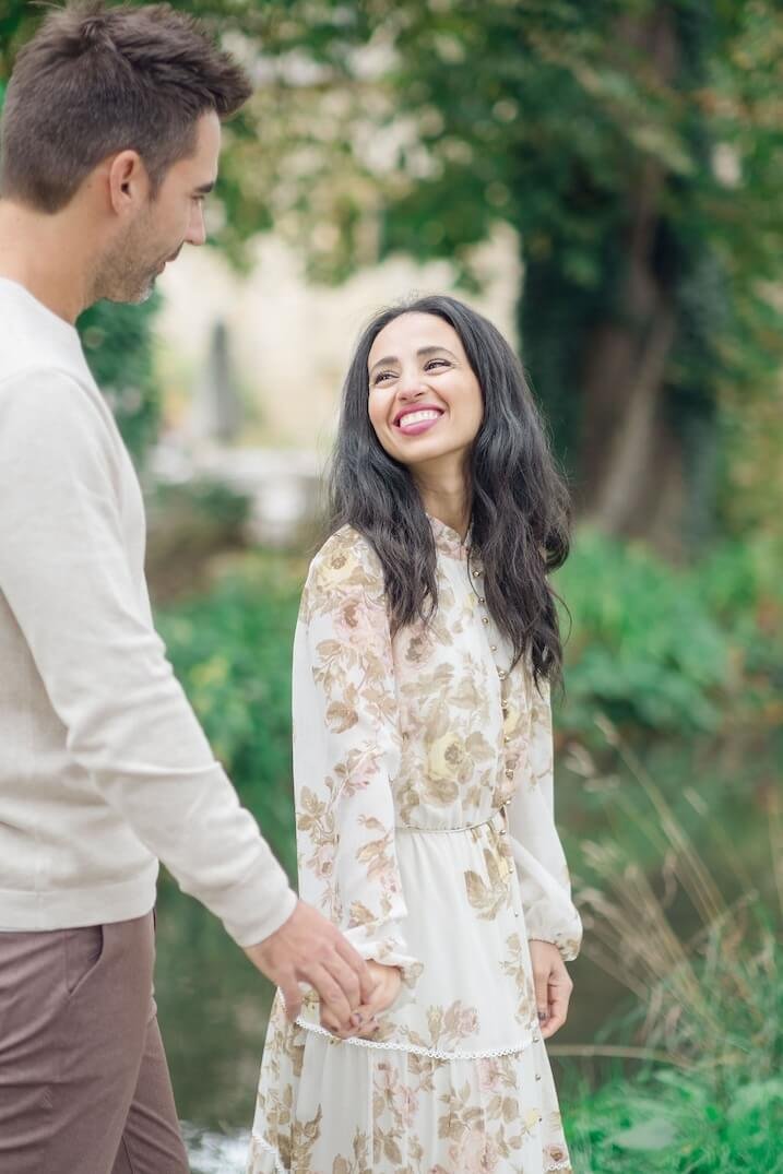 Natural family portrait outdoors in Gloucestershire