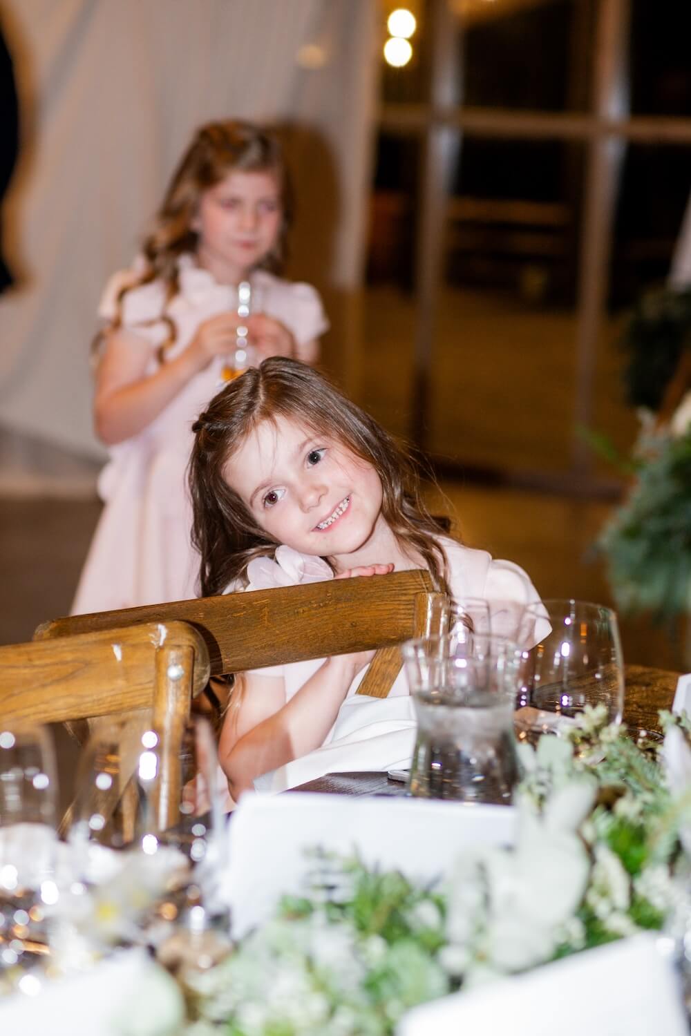 Flower girl at a Grange Wedding Barn Cheshire wedding