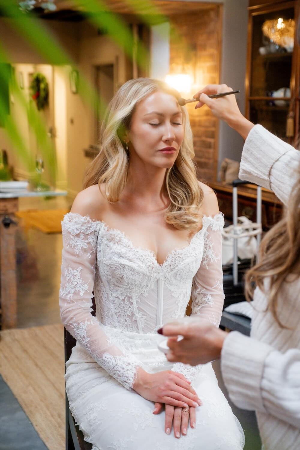 Bridal makeup at Grange Wedding Barn Cheshire