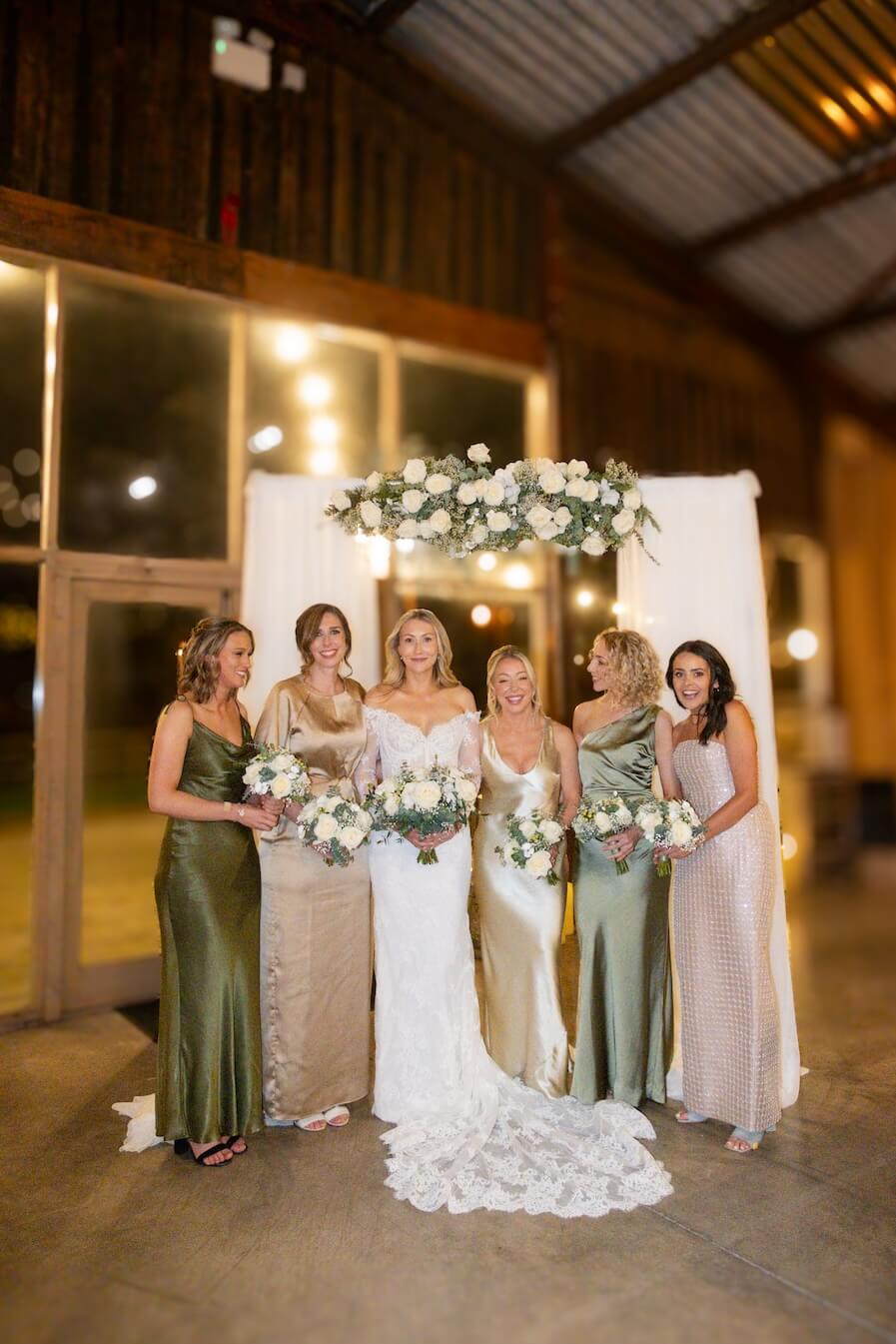 Bridal party at Grange Wedding Barn Cheshire