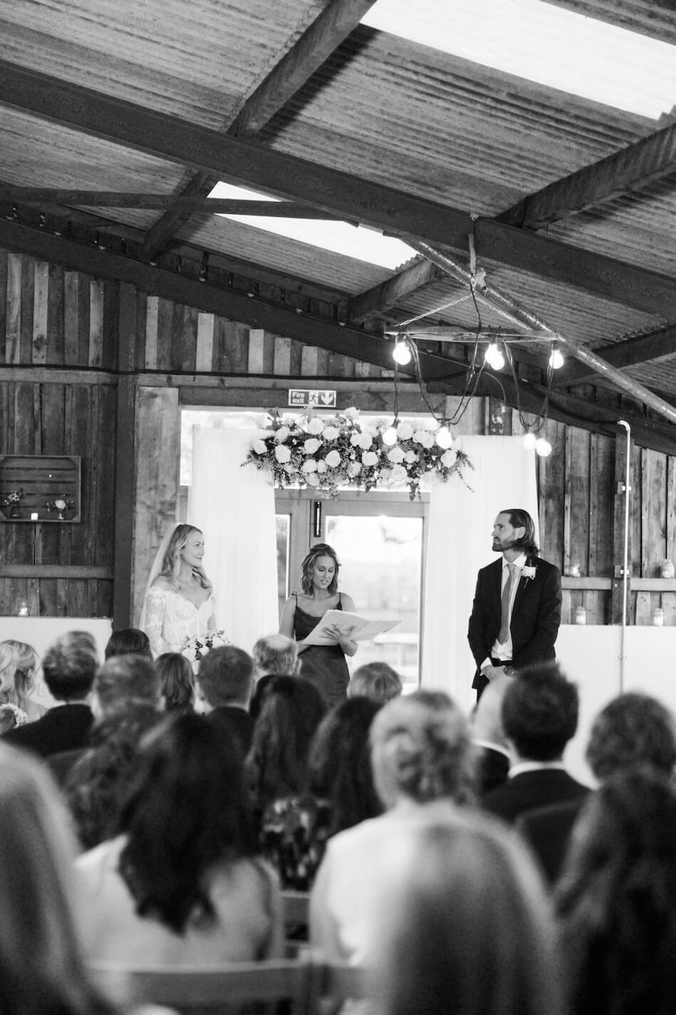 Candlelit ceremony at Grange Wedding Barn Cheshire