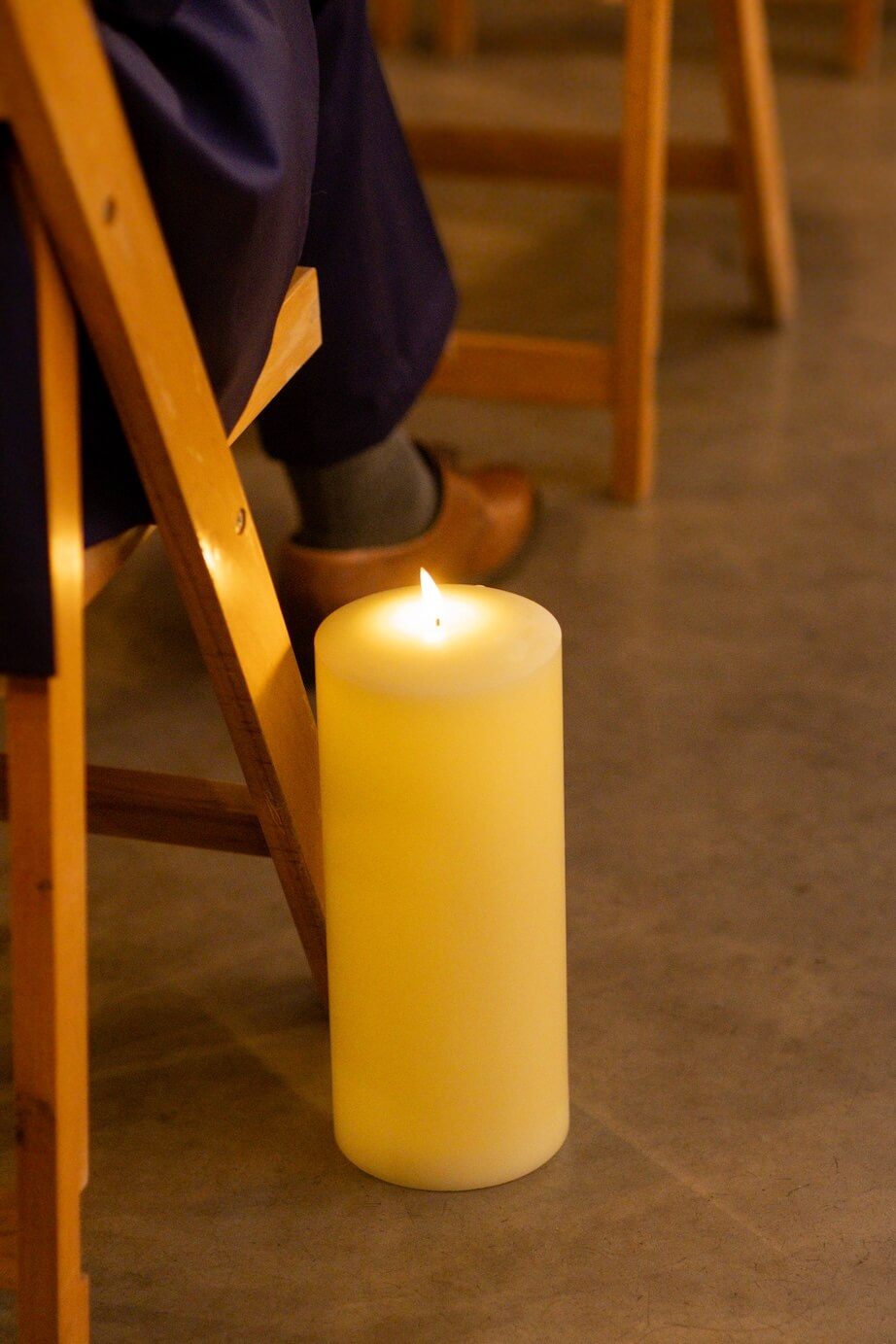 Candle detail at a Grange Wedding Barn Cheshire ceremony