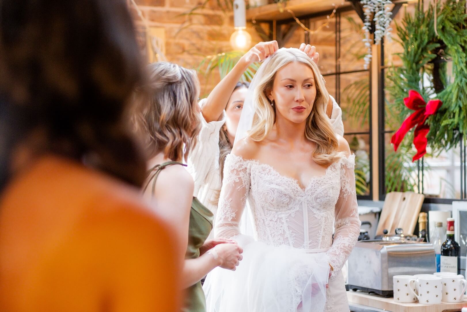 Bridal preparations at Grange Wedding Barn Cheshire