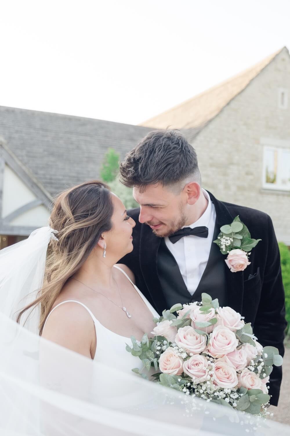 Bride and groom portrait at Hyde House