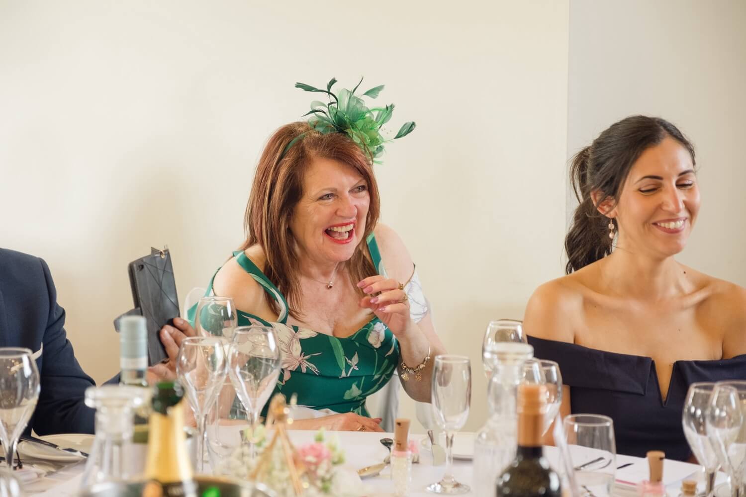 Guest laughing during the speeches at Hyde House