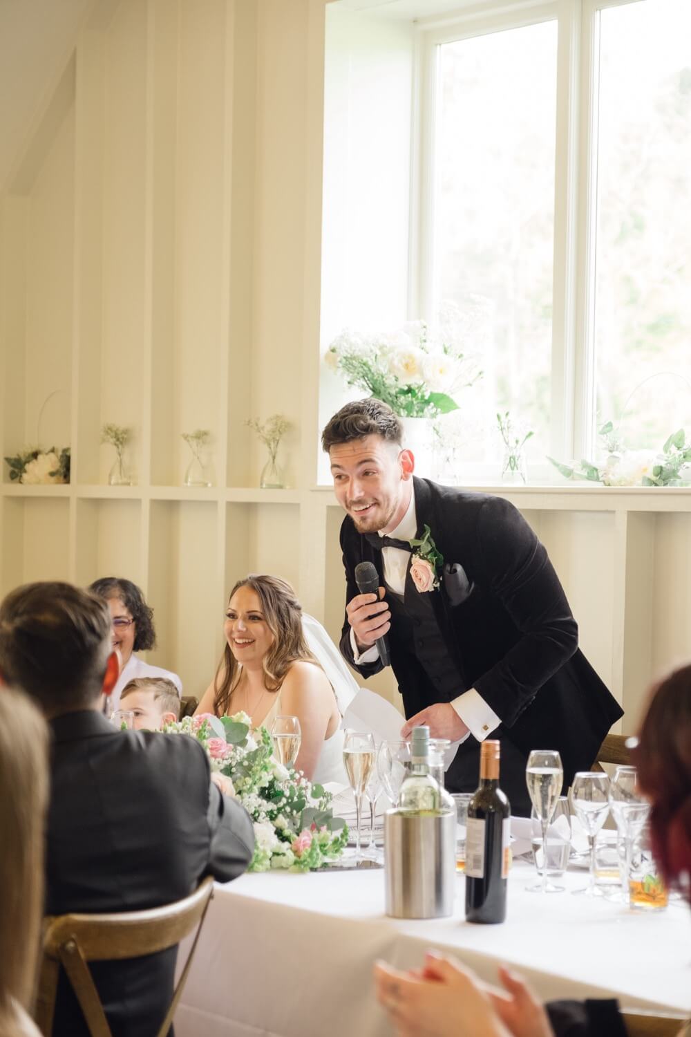 Groom giving his speech at Hyde House