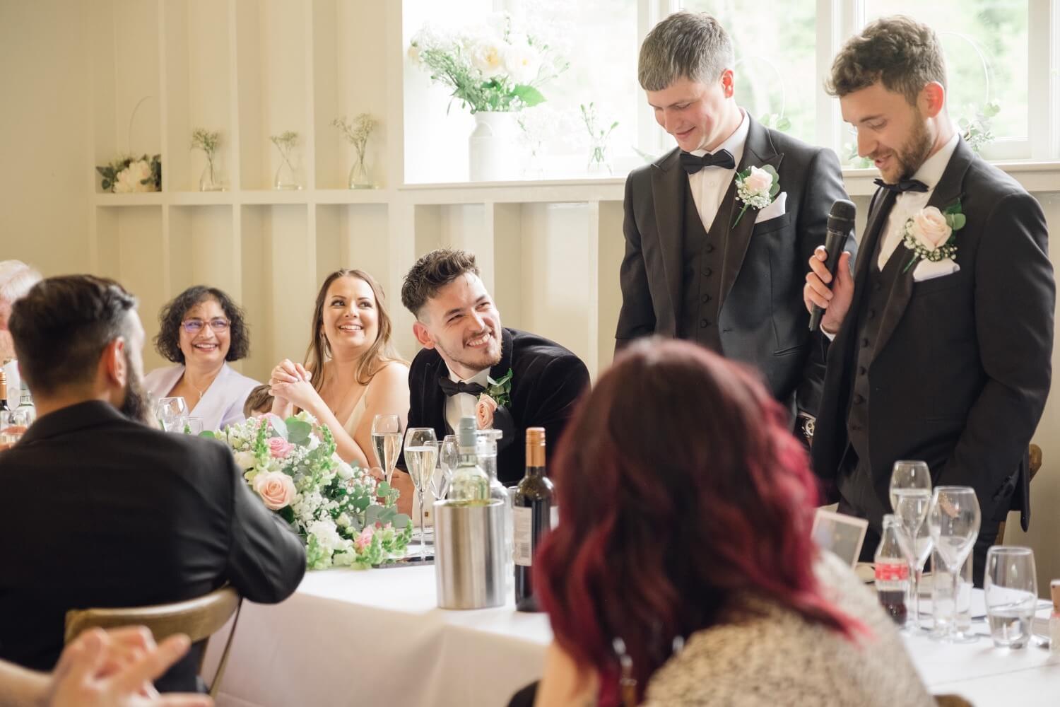 Best man giving his speech at Hyde House