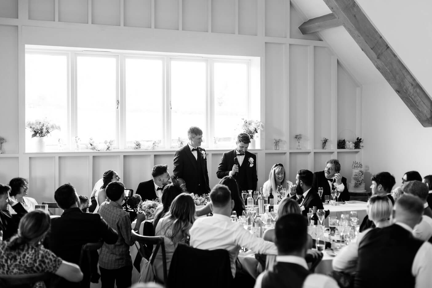 Wide view of the best man's speech at Hyde House