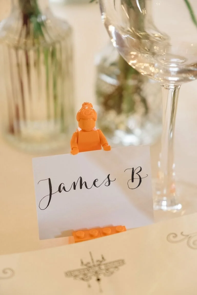 Table decoration at a London city micro wedding