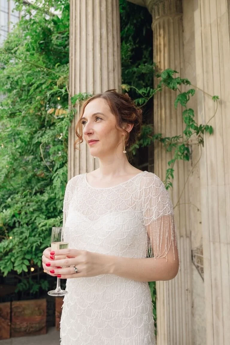 Bride portrait at a London city micro wedding