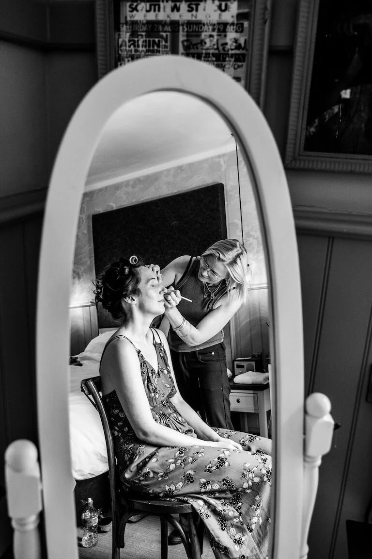Bridal hair detail at a London city micro wedding
