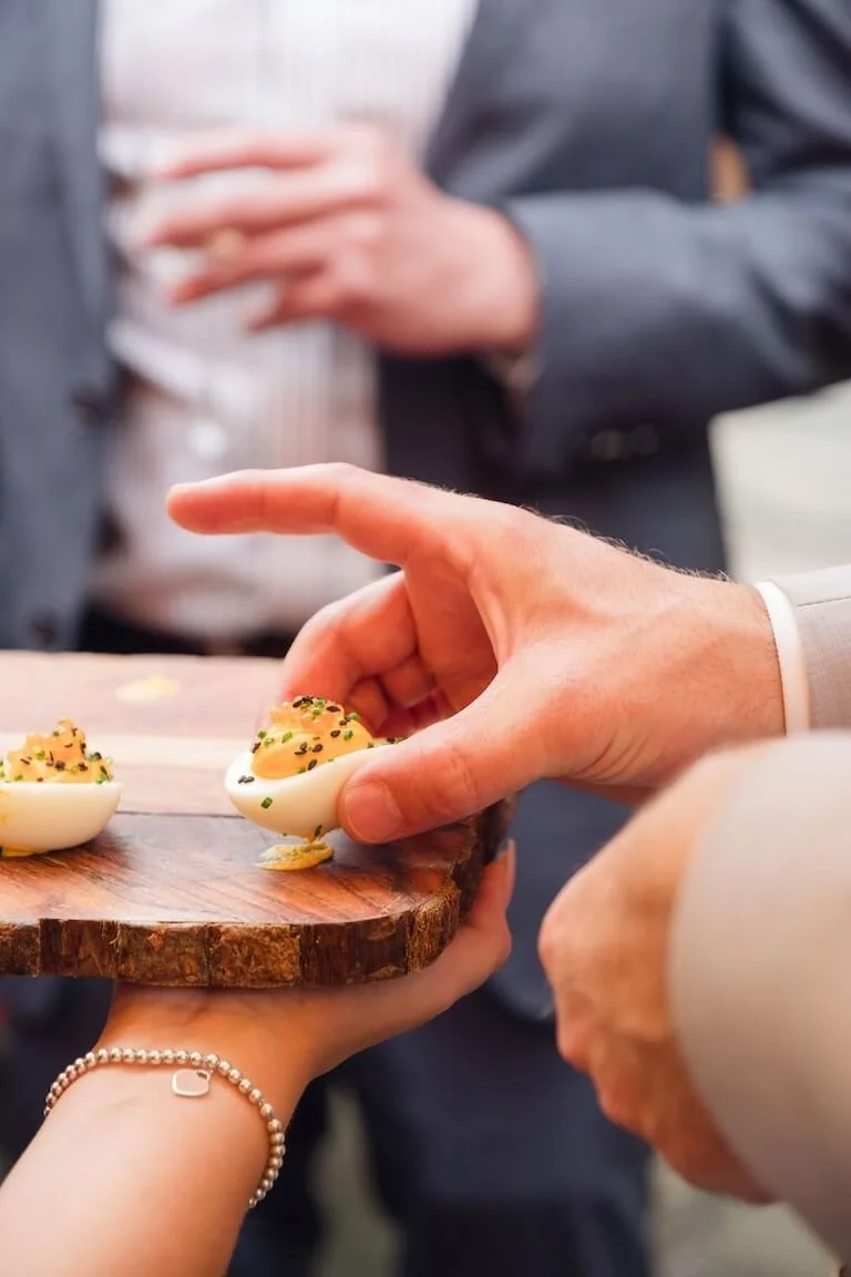 Guests at an intimate London micro wedding reception