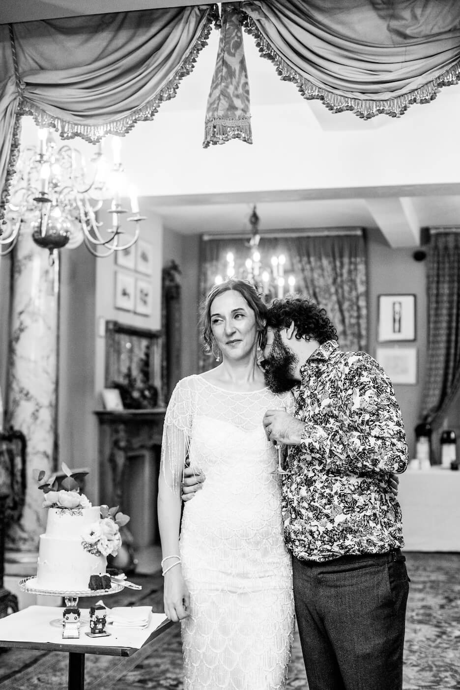 Evening reception at a London micro wedding