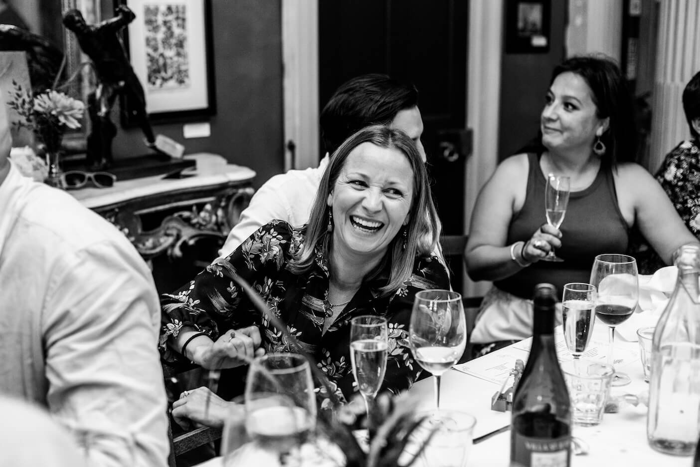 Dinner in the dining room, London city micro wedding