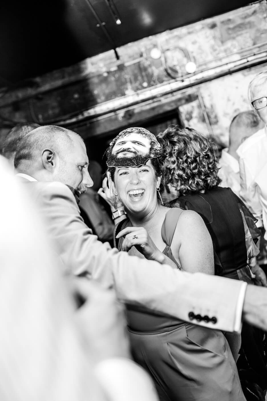 Dancing guests at a London city micro wedding