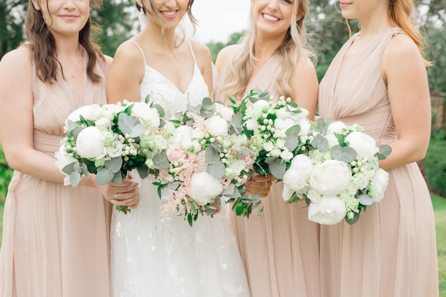 Bridal bouquet at a Mythe Barn wedding