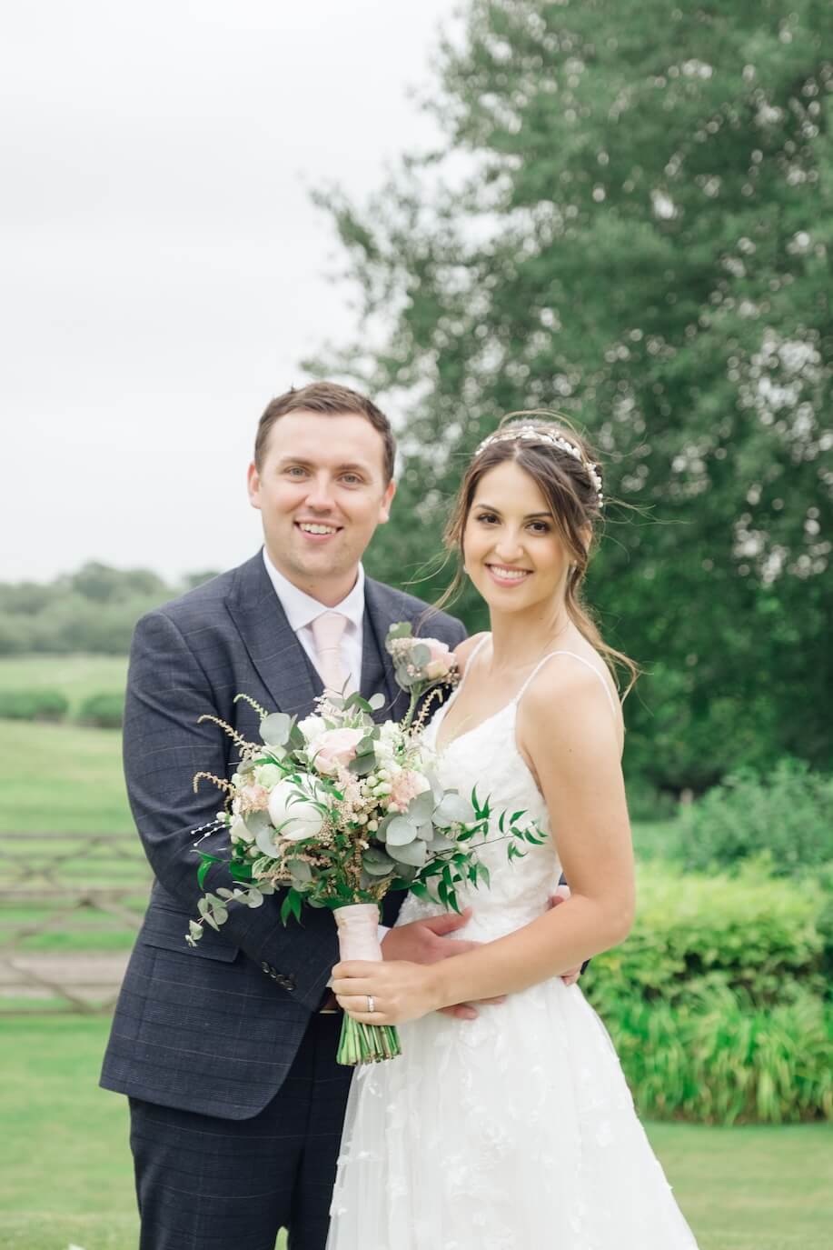 Newlyweds portrait at Mythe Barn