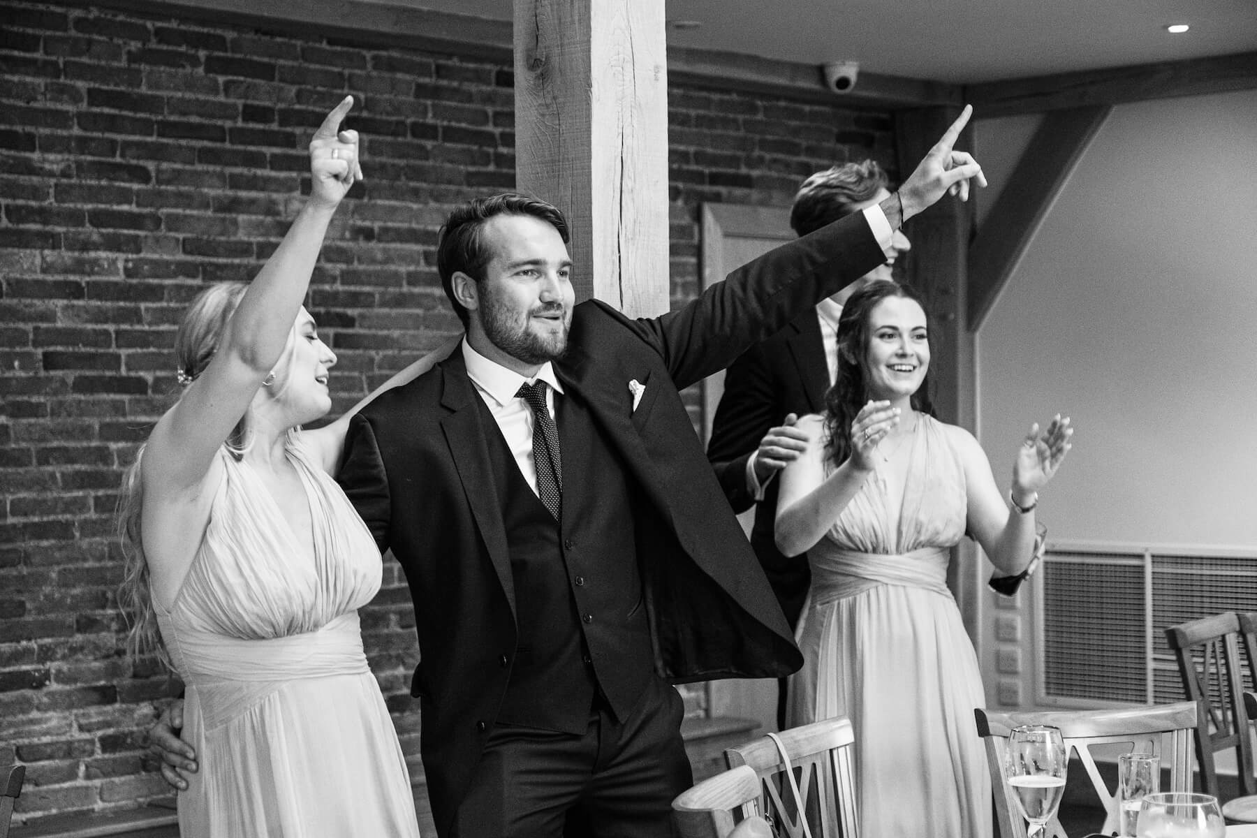 Live band at a Mythe Barn wedding reception