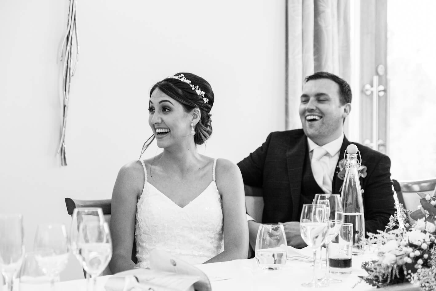 Emotional moment during Mythe Barn wedding speeches