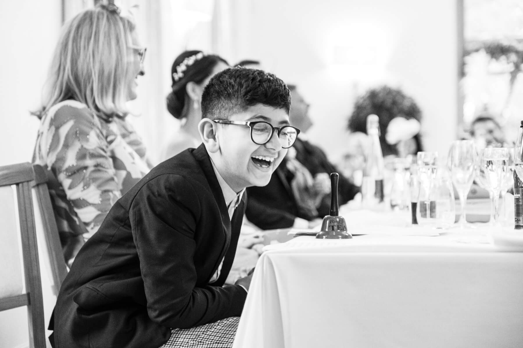 Black and white speeches at a Mythe Barn wedding
