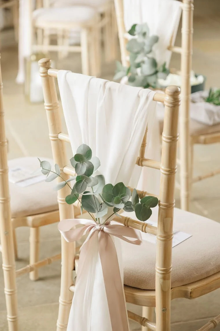 Ceremony chair decoration at Stratton Court Barn