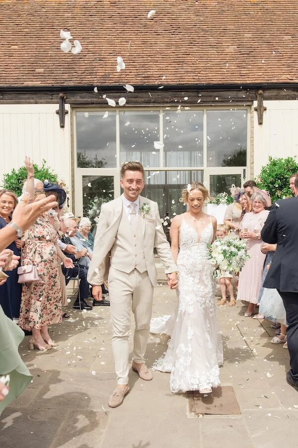 Confetti shot outside Stratton Court Barn