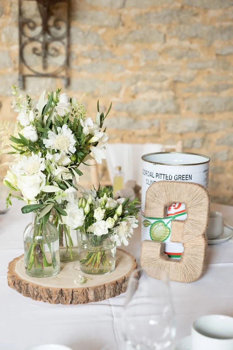 Table decoration at a Stratton Court Barn wedding