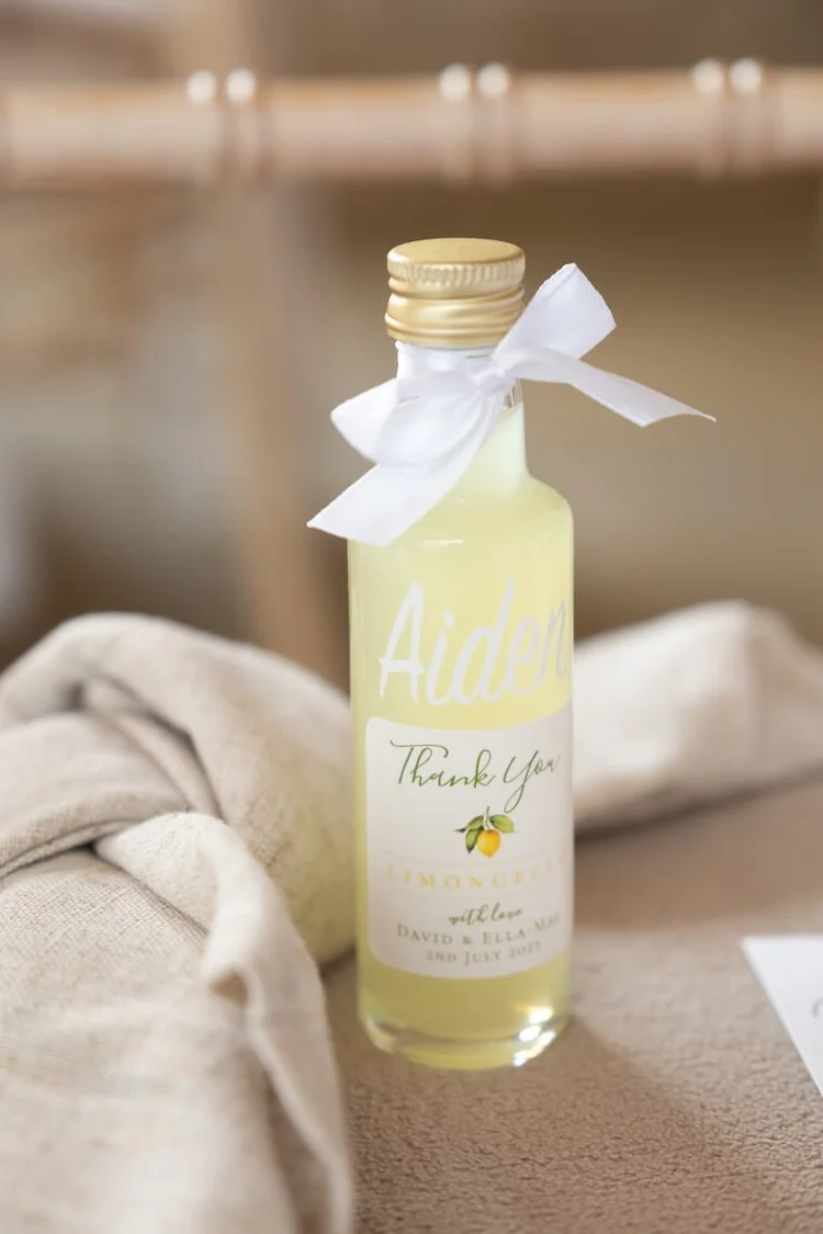 Limoncello favours at a Stratton Court Barn wedding