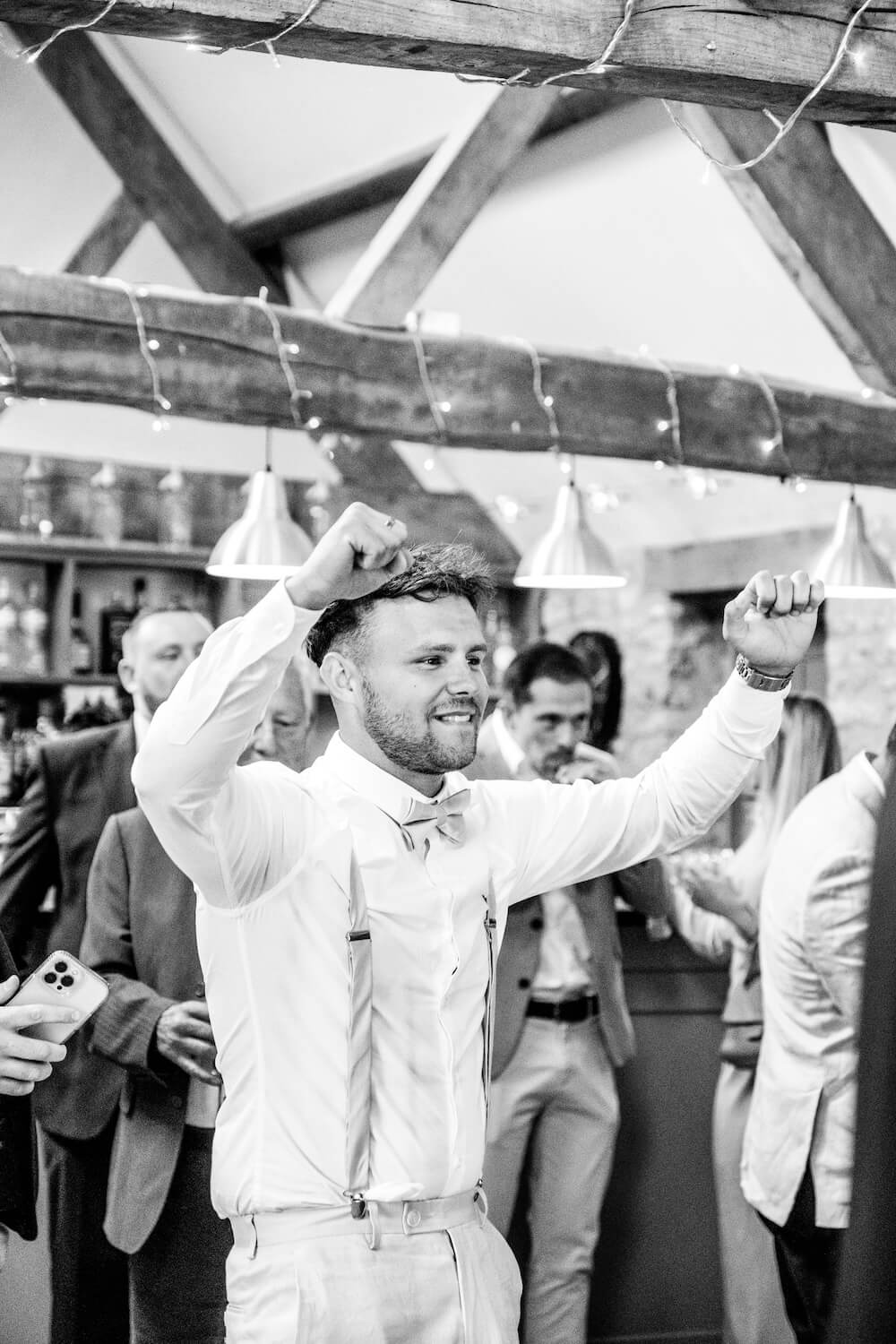 Guest dancing at a Stratton Court Barn wedding