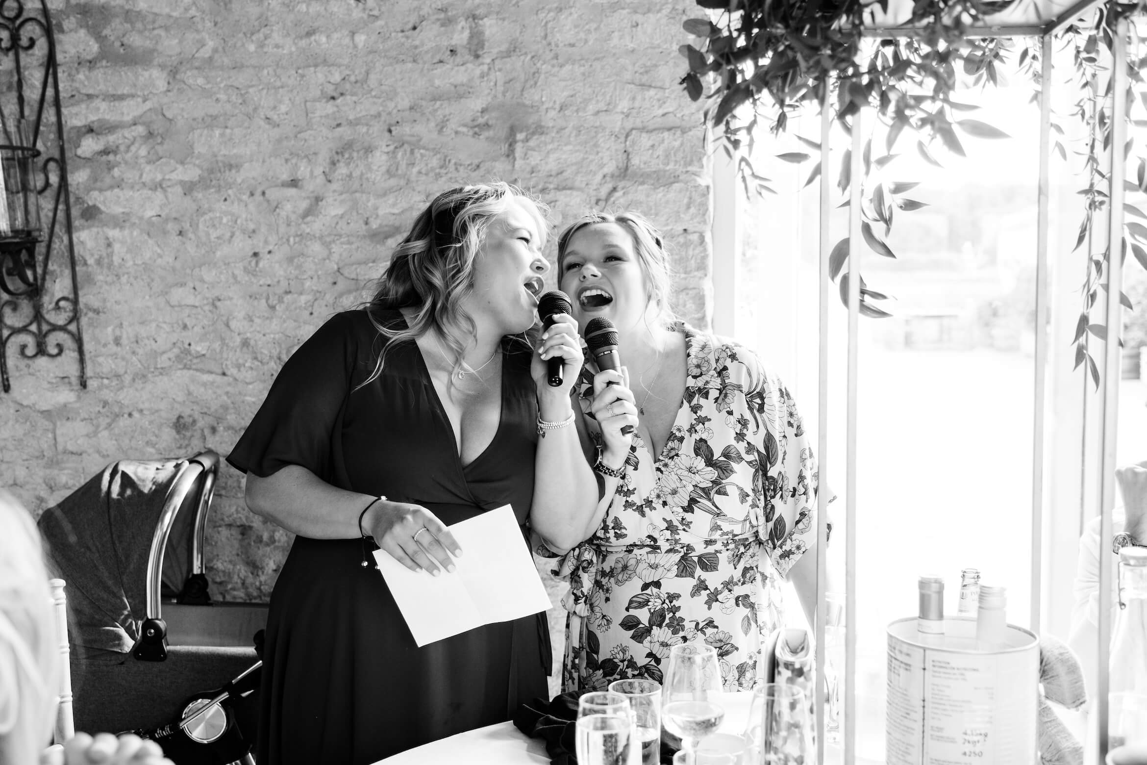 Black and white speeches at a Stratton Court Barn wedding