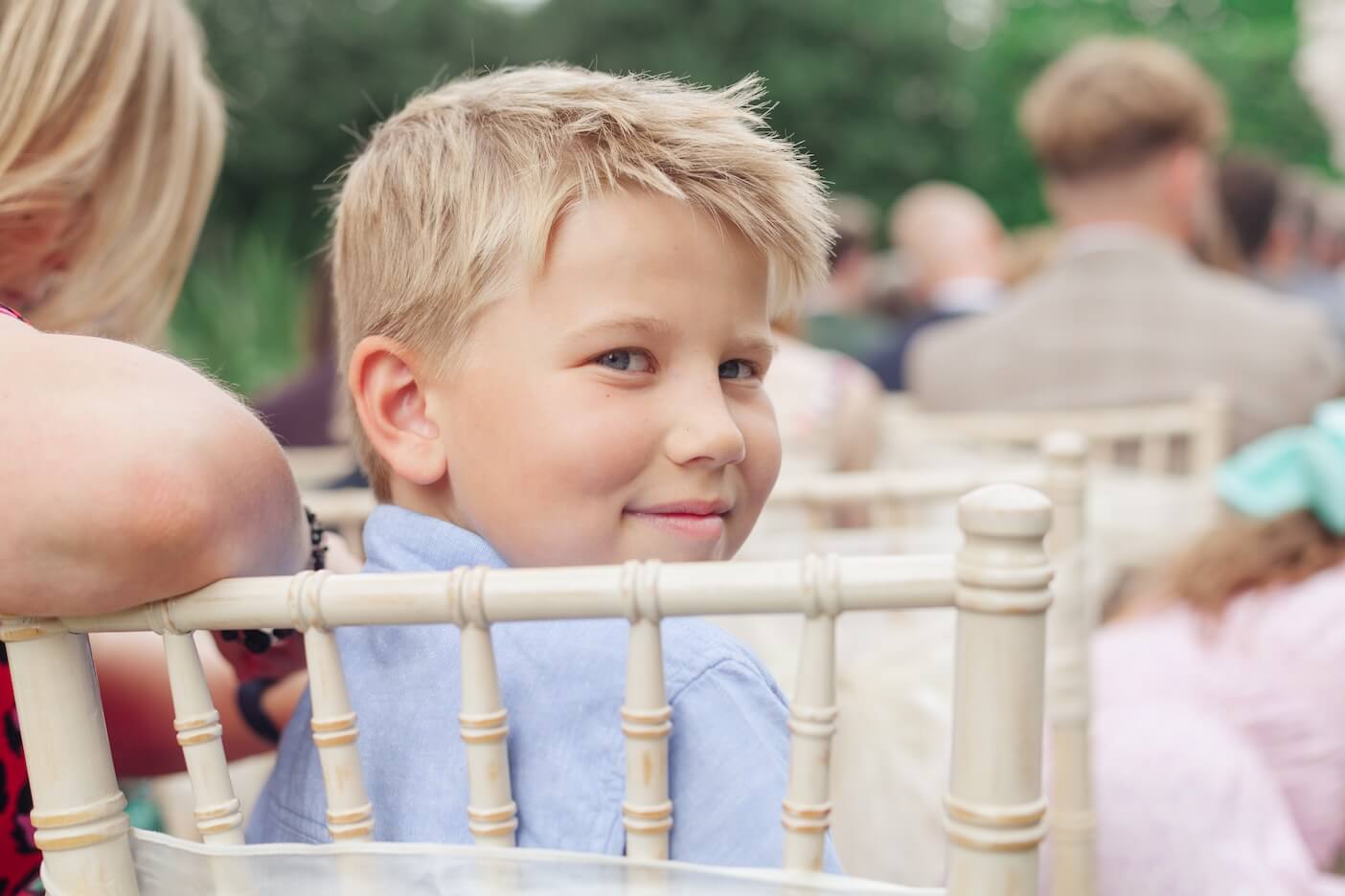A young guest during the ceremony at Warwick House