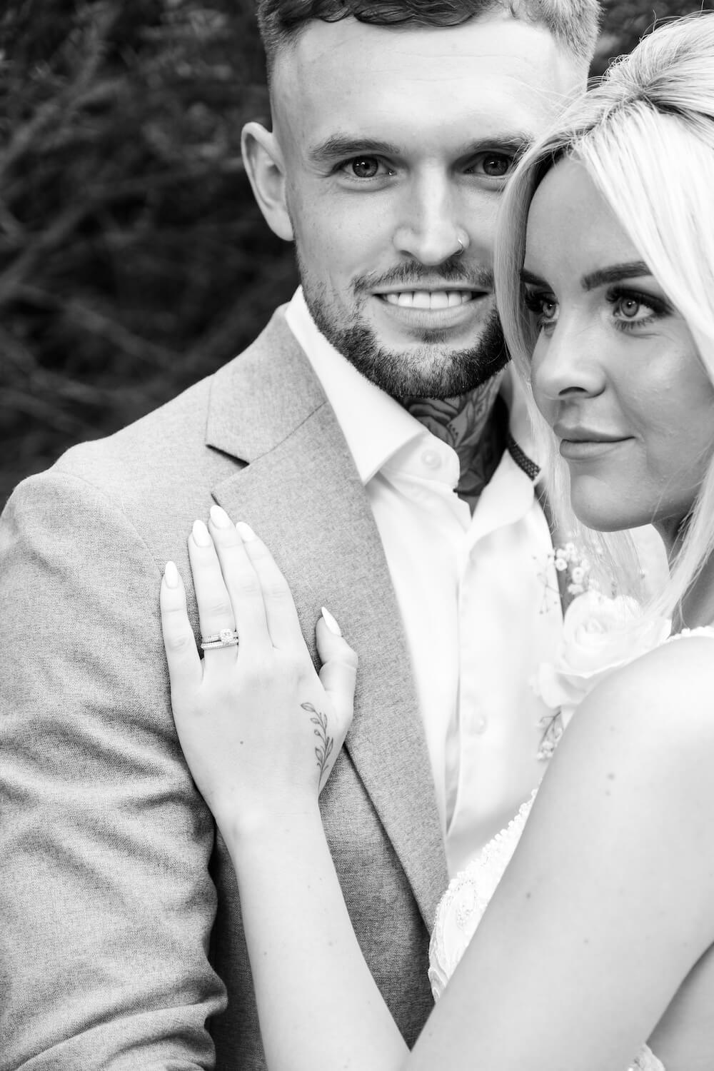 Bride and groom at Warwick House wedding venue