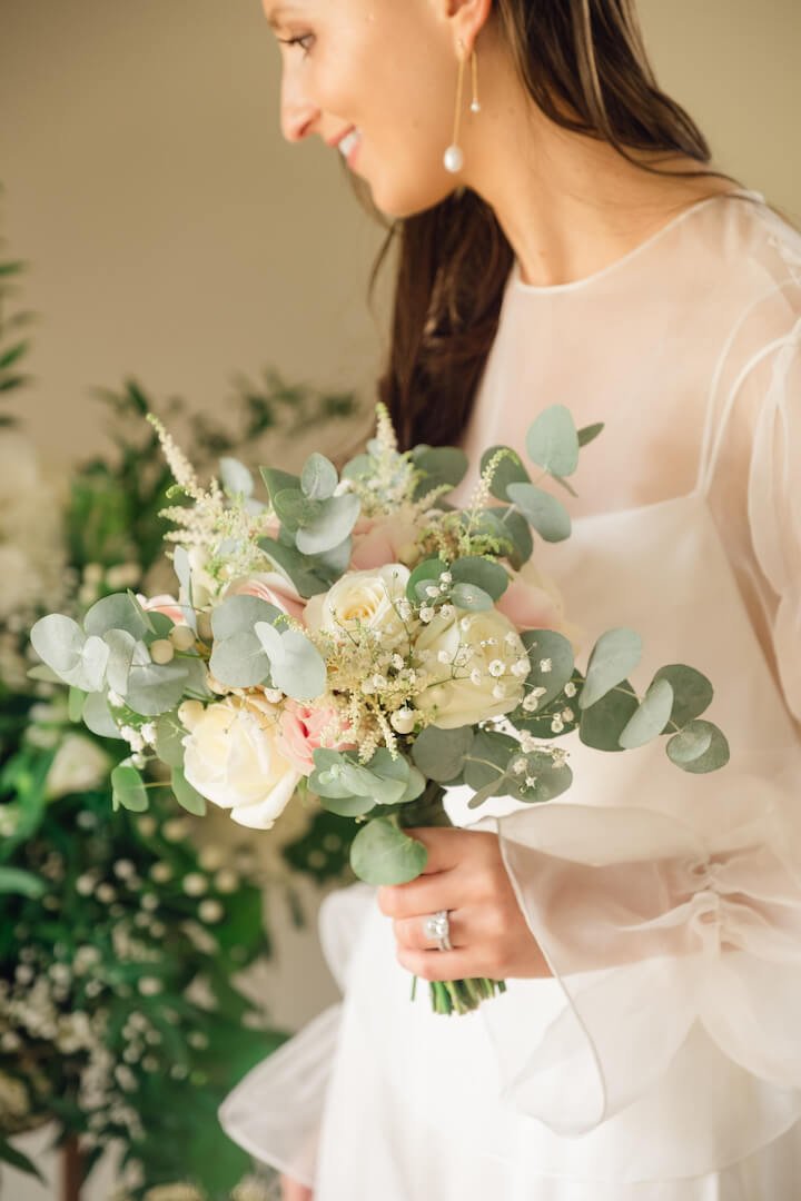 Bride's bouquet photographed before the ceremony