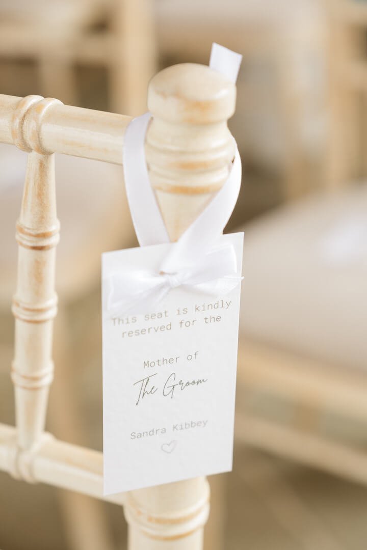 Wedding stationery and place card detail