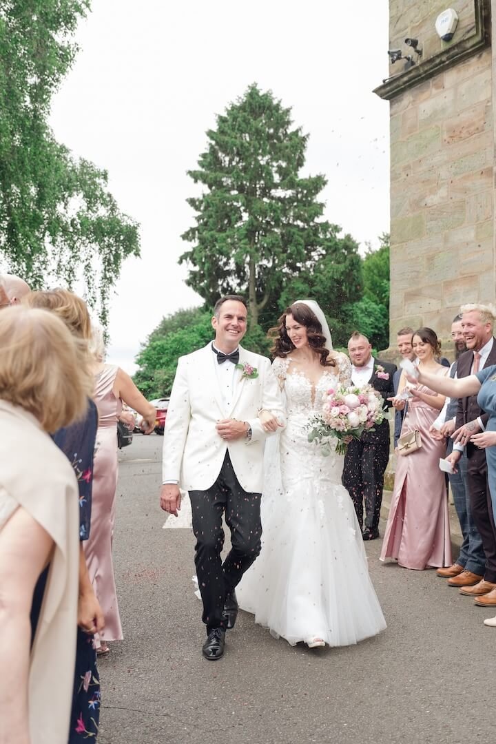 Bride and groom portrait at Weston Hall