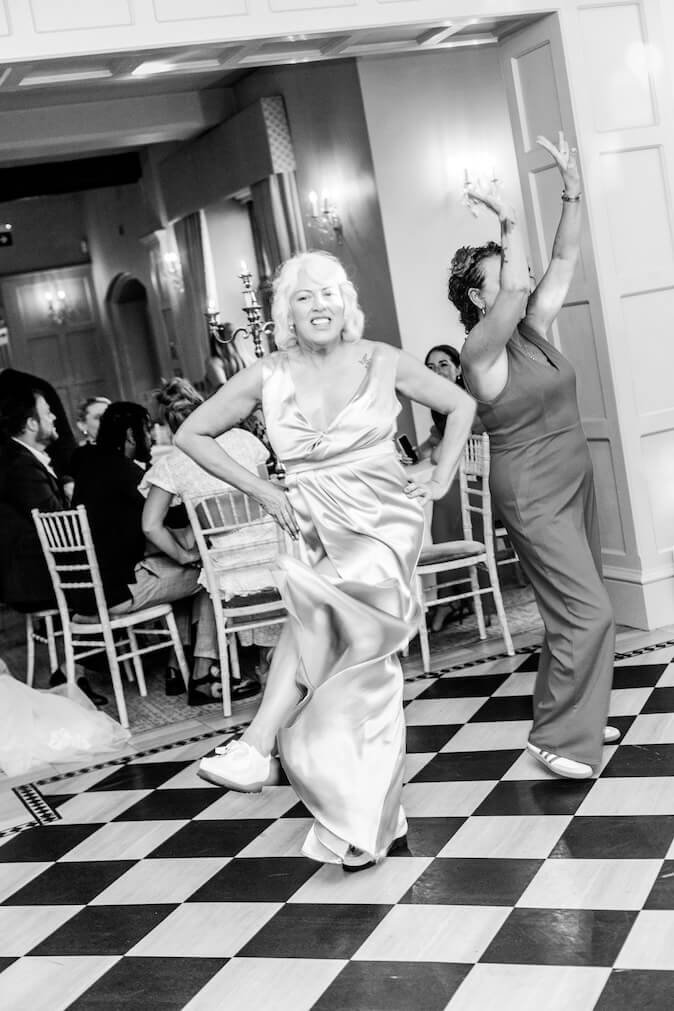 Dance floor during the evening reception at Weston Hall