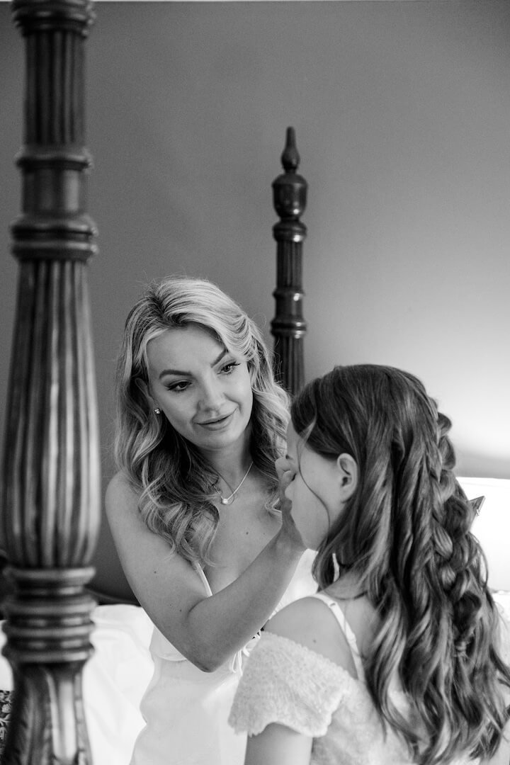 Bridal preparation photos on the wedding morning